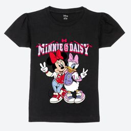 Wear Your Mind Girls Minnie Mouse Graphic Printed Round Neck Cotton T-shirt-picture-42