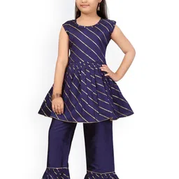 BAESD Girls Leheriya Printed Regular Pure Cotton Kurta with Sharara-picture-41
