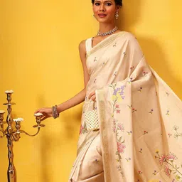 Silk Land Floral Zari Banarasi Saree-40