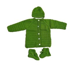 Cute Collection Unisex Kids Striped Woollen Cardigan-50