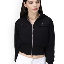 Funday Fashion Women Crop Bomber Jacket-65