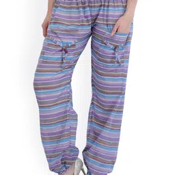 Exotic India Women Striped Smart Trousers-image-93