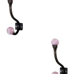IndianShelf Pink and White 2 Pieces Ceramic Dotted Printed Wall Hooks-picture-43