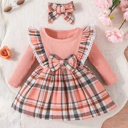 BAESD Checked A-Line Dress-image-92