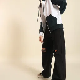 Dogman Women Colourblocked Hooded Sweatshirt-picture-37