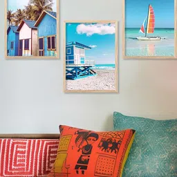 WALLLANE Set of 3 Wood Costal Wall Paintings-image-23