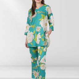 Belfry Printed Pure Cotton Round Neck Top With Trousers Co-Ords-image-27