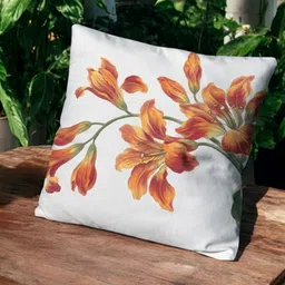 LUSHLYF White & Brown Floral Velvet Square Cushion Covers-image-12