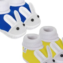 NESKA MODA 12 To 18 Months Non Slip Set of 2 Pair Cotton Rabbit Face Baby Booties-image-60
