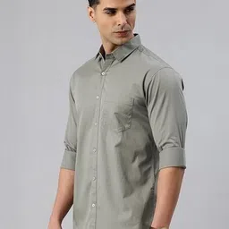 ISUEL FAB Men Grey Cotton Solid Casual Shirts-picture-46
