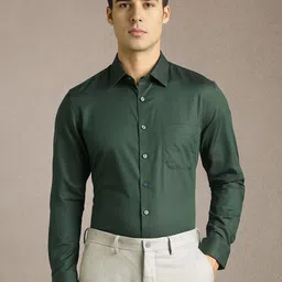 Louis Philippe Slim Fit Geometric Textured Long Sleeves Pure Cotton Formal Shirt-picture-27