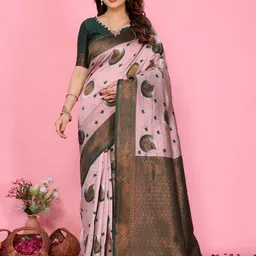 AVANTIKA FASHION Ethnic Motifs Zari Pure Silk Banarasi Saree-picture-51