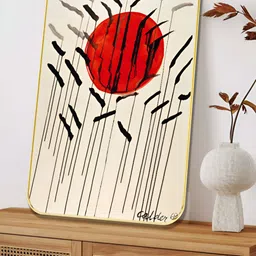 SAF Cream-Coloured & Red 1 Piece Wood Other Wall Paintings-17