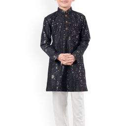 Pehanaava Boys Embroidered Regular Pure Cotton Kurta with Pyjamas-60