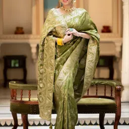 zinzraa Ethnic Motifs Zari Pure Silk Kanjeevaram Saree-picture-26