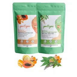 Prettyme Set Of 2 Orange Peel Haldi Papaya Neem & Tulsi Powder Face Pack - 80 g Each-17