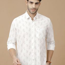 CAVALLO by Linen Club Men Contemporary Slim Fit Floral Opaque Printed Casual Shirt-image-67