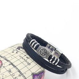 Roadster Men Leather Silver-Plated Multistrand Bracelet-picture-14