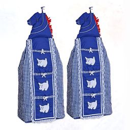 Aura Blue 2 Pcs Checked 3-Tier Wardrobe Multi-Utility Organisers-11