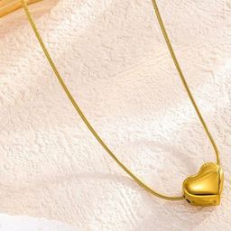 DressBerry Gold-Plated Heart Shaped Pendants With Chains-16