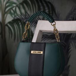 Green Women Sling Bag Knitted Handle Sling Bag-image-1