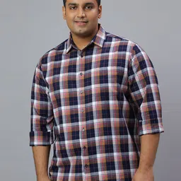 NEON CHILLIE Men Comfort Fit Tartan Checked Spread Collar Cotton Casual Shirt-image-73