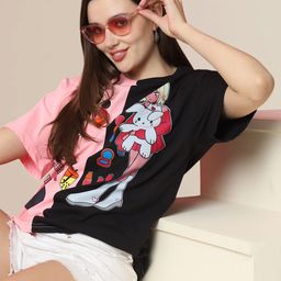 Dreambe Women Printed Tropical T-shirt-image-116