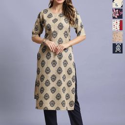 7Threads Women Pack of 6 Ethnic Motifs Printed Straight Kurta-image-85