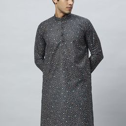 GLOBALRANG Men Geometric Flared Sleeves Kurta-56
