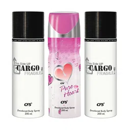 CFS Cargo Fragile Pure Heart Set Of 3 Last Longer Deodorants-200ml Each image 1