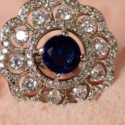 SHARLEEZ Rhodium-Plated American Diamond-Studded Finger Ring-image-33
