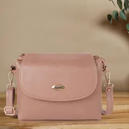 Lancer Women Solid Structured Leather Sling Bag-image-66