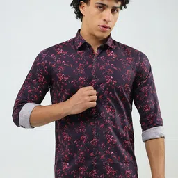Monte Carlo Floral Printed Spread Collar Cotton Shirt-picture-18