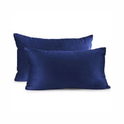 DADDY COOL Navy Blue Set of 2 Fibre Filled Faux Velvet Ultra Soft Sleep Pillow-image-80