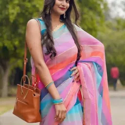 GAVUBAA Multi Pure Georgette Sarees-picture-17