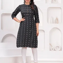 VCJ Ethnic Motifs Printed Mandarin Collar Straight Kurta-picture-48