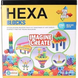 Hexa Blocks MEGA Set,250 Pieces Small Size Building Blocks with INTERLOCKINY FIT-40