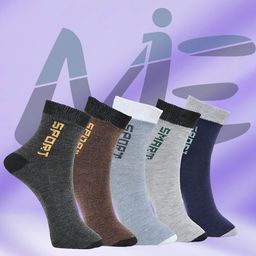 MJE Pack Of 5 Printed Mid Rise Ankle Length Socks-image-46