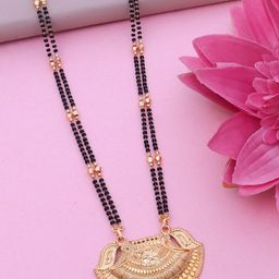 Ramdev Art Fashion Jwellery Gold-Plated Artificial Beaded Long Mangalsutra-image-49