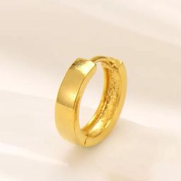 Adwitiya Collection Men Stainless Steel Gold Plated Circular Shaped Bali Hoop Earrings-image-43