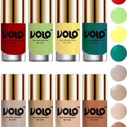VOLO Set Of 8 High Shine Long Lasting Professional Nail Polish - 9.9 ml Each Combo No.70-13