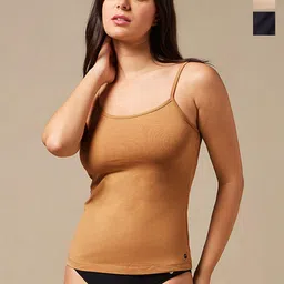 URBAN ADVENTURE Pack Of 3 Cotton Non padded Camisoles-image-92