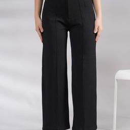 Belfry Women High-Rise Straight Fit Easy Wash Parallel Trousers-image-98