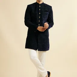 Manyavar Men Embroidered Long Sleeve Sherwani Set-image-93