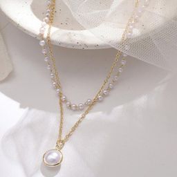 Just Lil Things Gold-Plated Artificial Pearls Beaded Layered Necklace-63