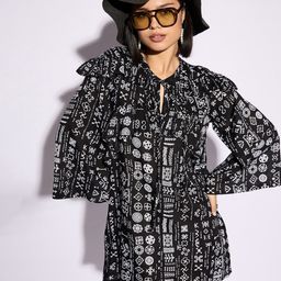 CORSICA Tribal Print Ruffled A-Line Mini Dress-picture-25