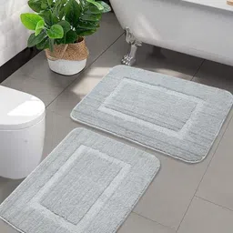 Saral Home 2-Pcs Grey 1450 GSM Microfiber Bath Rugs-image-28