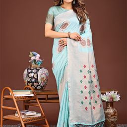 KALINI Ethnic Motifs Woven Design Zari Saree-picture-47