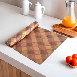 Kuber Industries Brown & Pink Water Resistant Shelf Liner Organiser-image-75