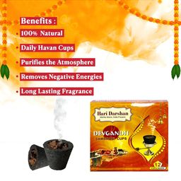 Hari darshan 4-Pcs Yellow & Red Devgandh SambraniCup48Cups image 2